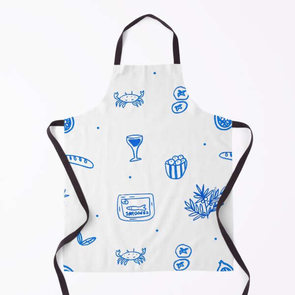 Item preview, Mediterranean Sea and Bistro Pattern in Blue designed and sold by ElizabethCoelho.