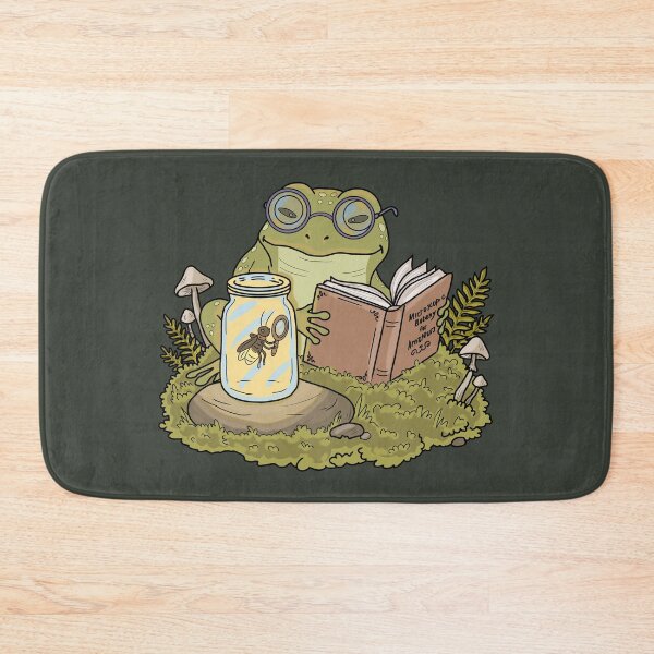 Item preview, Frog reading a book, Goblincore botanical art, Cottagecore aesthetic illustration, Toad with glasses designed and sold by LeshanArt.