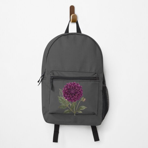 Item preview, Deep Purple Dahlia Metallic Gold Line Art Luxe Botanical designed and sold by BreezifyDesignStudio.