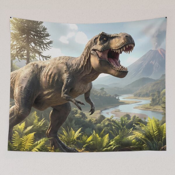 Item preview, B Tyrannosaurus Rex Dinosaur World Jurassic Landscape Art designed and sold by ART ATTACK ZONE.