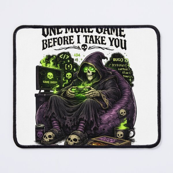 Item preview, One More Game Before I Take You Grim Reaper Gamer – Funny Gothic Gaming Gift designed and sold by SanaCreation13.