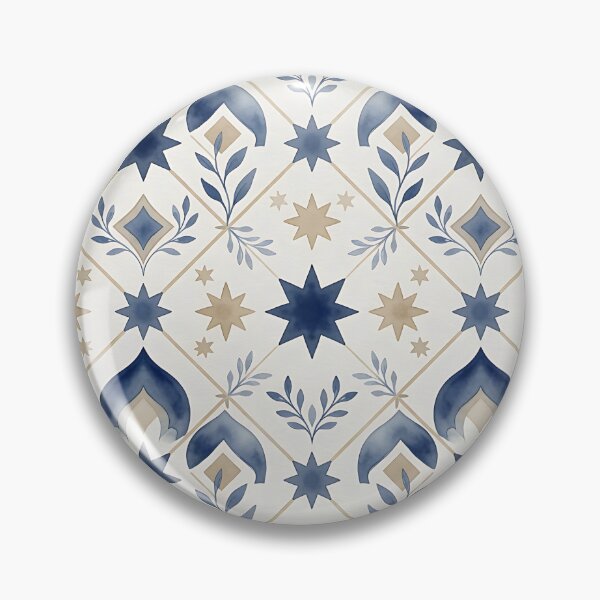 Item preview, Blue Star Geometric Tile Pattern designed and sold by HappyOops.