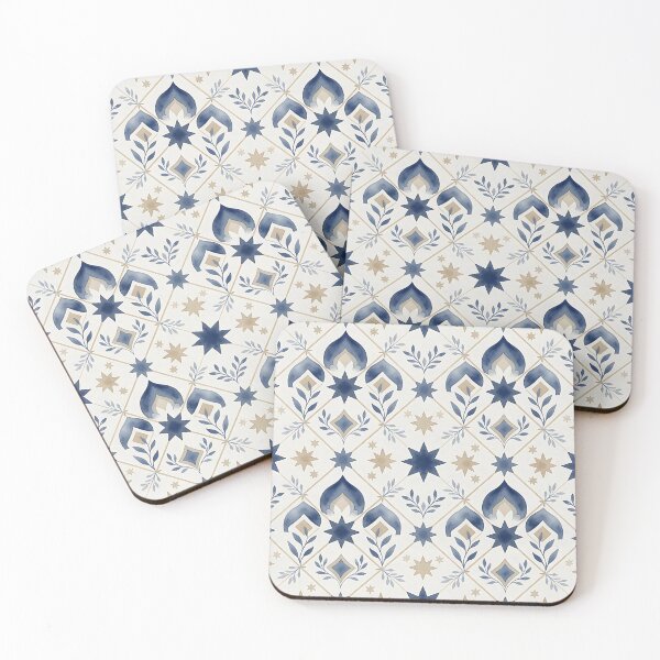 Item preview, Blue Star Geometric Tile Pattern designed and sold by HappyOops.