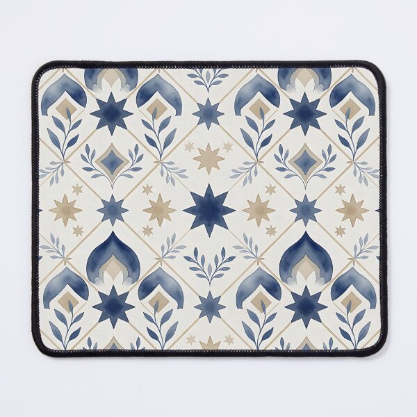 Item preview, Blue Star Geometric Tile Pattern designed and sold by HappyOops.