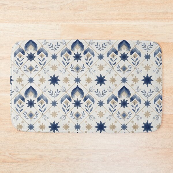 Item preview, Blue Star Geometric Tile Pattern designed and sold by HappyOops.