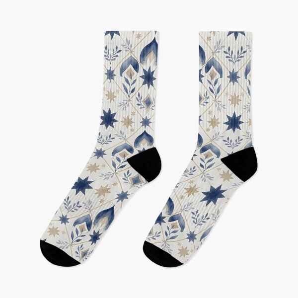 Item preview, Blue Star Geometric Tile Pattern designed and sold by HappyOops.
