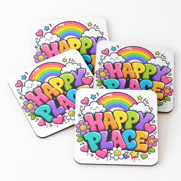 Item preview, HAPPY PLACE Graffiti Sticker PNG | Colorful Kawaii Aesthetic Typography | Cute Rainbow Vinyl Decal for Laptop, Journal, Water Bottle & Planner designed and sold by Stylestickers55.
