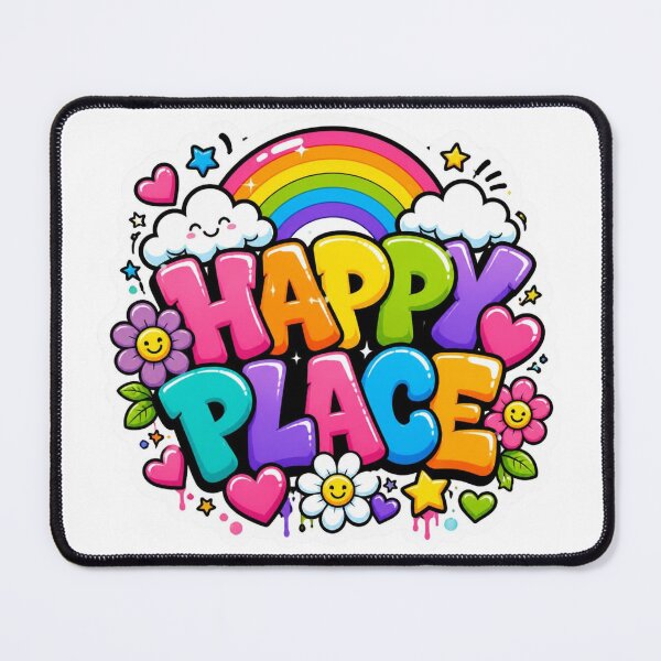 Item preview, HAPPY PLACE Graffiti Sticker PNG | Colorful Kawaii Aesthetic Typography | Cute Rainbow Vinyl Decal for Laptop, Journal, Water Bottle & Planner designed and sold by Stylestickers55.