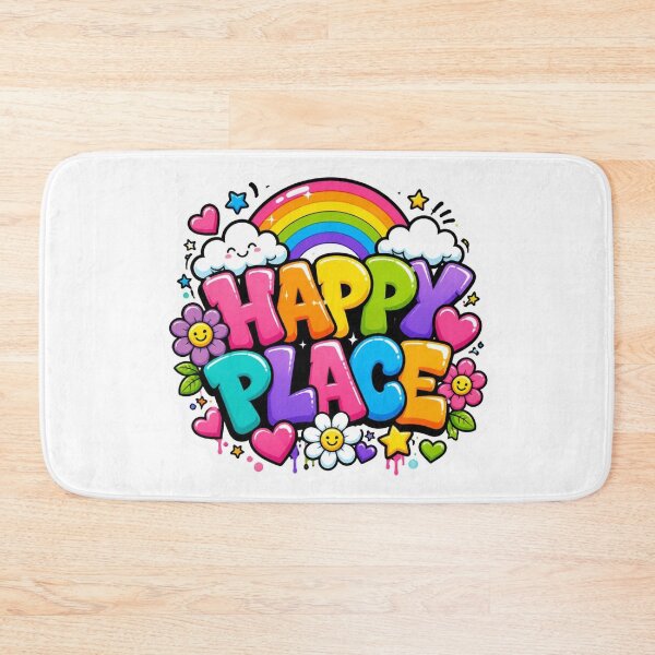 Item preview, HAPPY PLACE Graffiti Sticker PNG | Colorful Kawaii Aesthetic Typography | Cute Rainbow Vinyl Decal for Laptop, Journal, Water Bottle & Planner designed and sold by Stylestickers55.