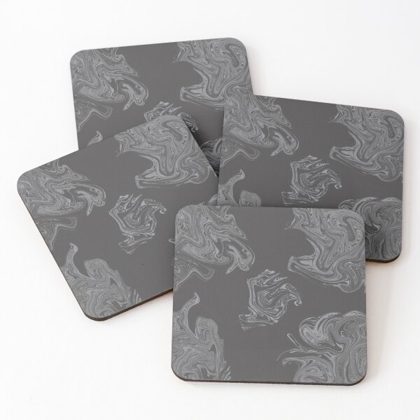 Item preview, Black and Gray Liquid Marble Swirl Abstract Pattern designed and sold by CaramelCo.