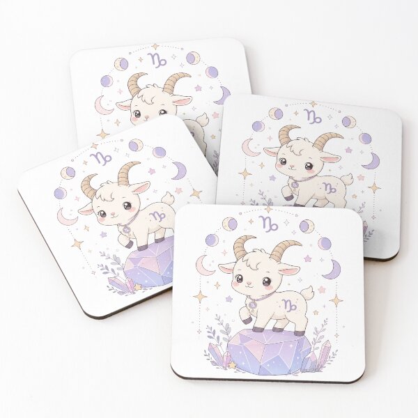 Item preview, Capricorn Kawaii Goat Zodiac Sticker – Cute Astrology Design designed and sold by Ashley critters.