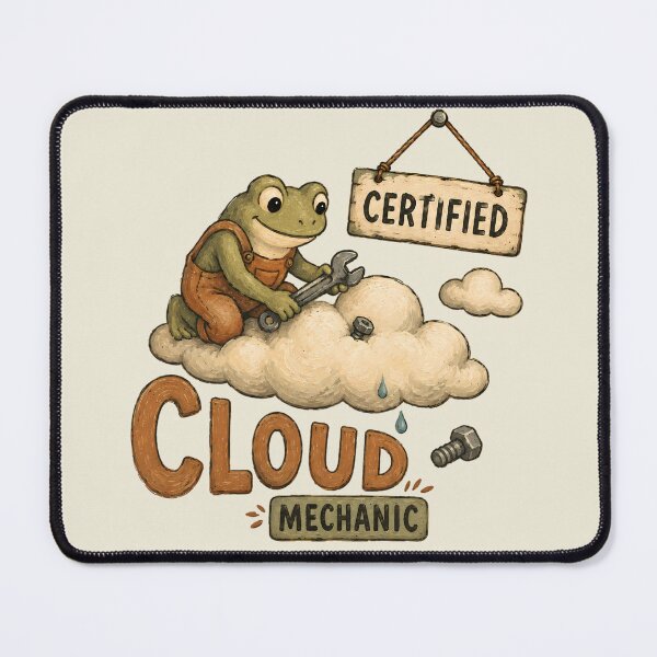 Item preview, Cloud Mechanic Frog Funny Programmer Pun Design designed and sold by VIVID COLORS CLUB.