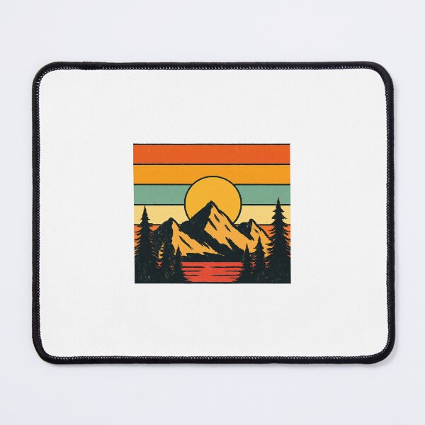 Item preview, Retro Sunset Mountain Landscape Vector Illustration designed and sold by Mount03.