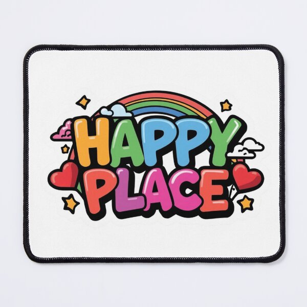 Item preview, HAPPY PLACE Colorful Graffiti Sticker | Cute Rainbow Aesthetic PNG | Positive Vibes Vinyl Decal Gift designed and sold by Stylestickers55.