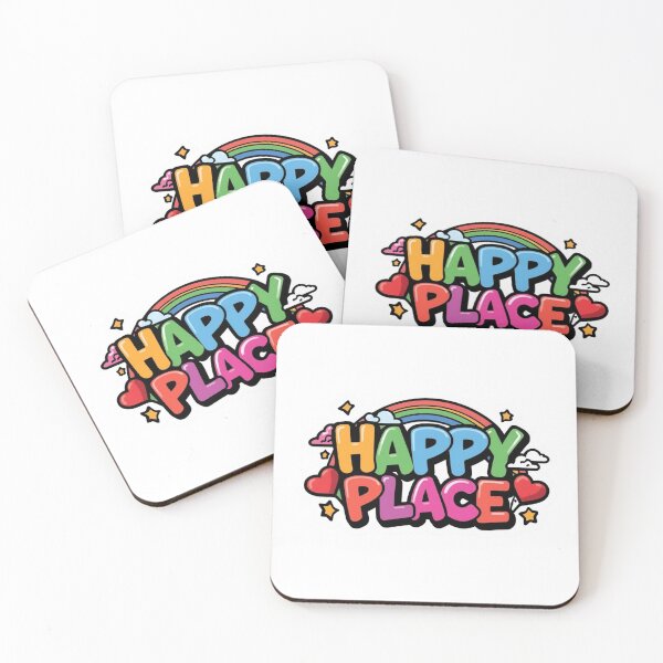 Item preview, HAPPY PLACE Colorful Graffiti Sticker | Cute Rainbow Aesthetic PNG | Positive Vibes Vinyl Decal Gift designed and sold by Stylestickers55.