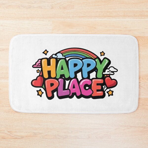 Item preview, HAPPY PLACE Colorful Graffiti Sticker | Cute Rainbow Aesthetic PNG | Positive Vibes Vinyl Decal Gift designed and sold by Stylestickers55.