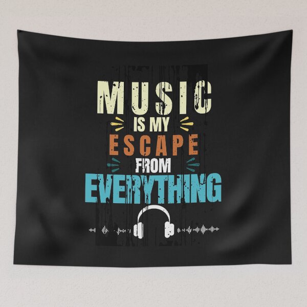 Item preview, Music Is My Escape From Everything Headphones Design designed and sold by Joyful-Pixel.