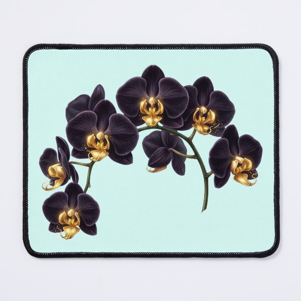 Item preview, Dark Purple Orchid Metallic Gold Center Luxe Botanical Art designed and sold by BreezifyDesignStudio.