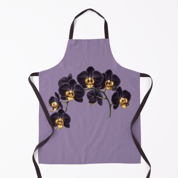 Item preview, Dark Purple Orchid Metallic Gold Center Luxe Botanical Art designed and sold by BreezifyDesignStudio.