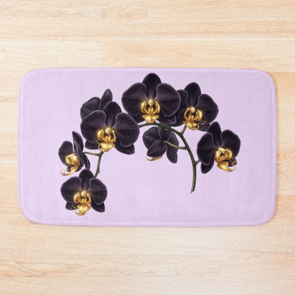 Item preview, Dark Purple Orchid Metallic Gold Center Luxe Botanical Art designed and sold by BreezifyDesignStudio.
