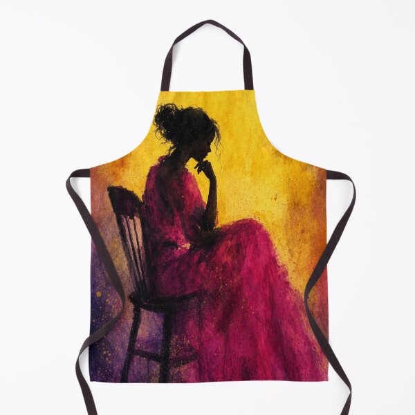 Item preview, Melancholy Woman - Contemporary Magenta and Gold Art Print designed and sold by Joey Santiago.
