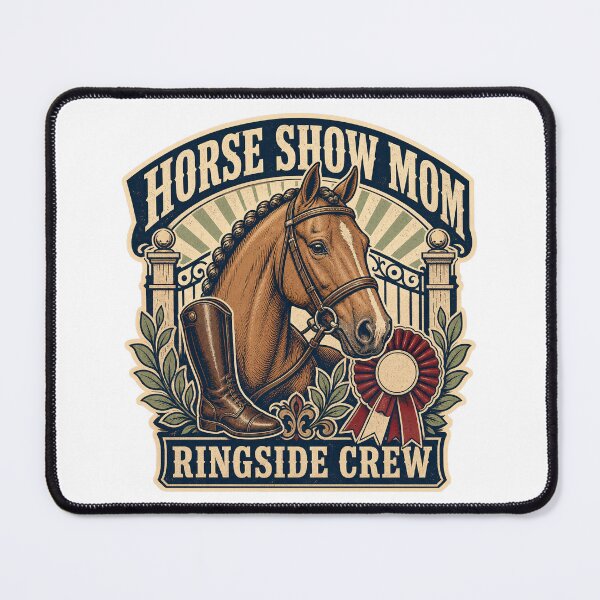 Item preview, Horse Show Mom Shirt Vintage Ringside Badge designed and sold by Freshloop Studio | Whimsical Vintage Art.