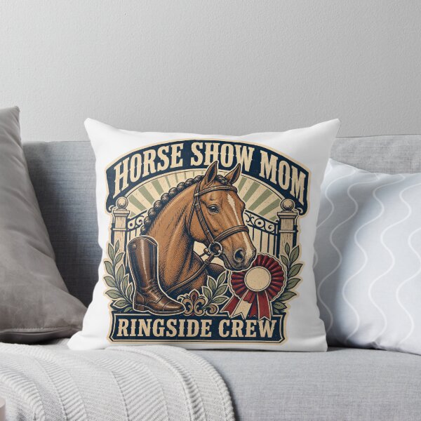 Item preview, Horse Show Mom Shirt Vintage Ringside Badge designed and sold by Freshloop Studio | Whimsical Vintage Art.