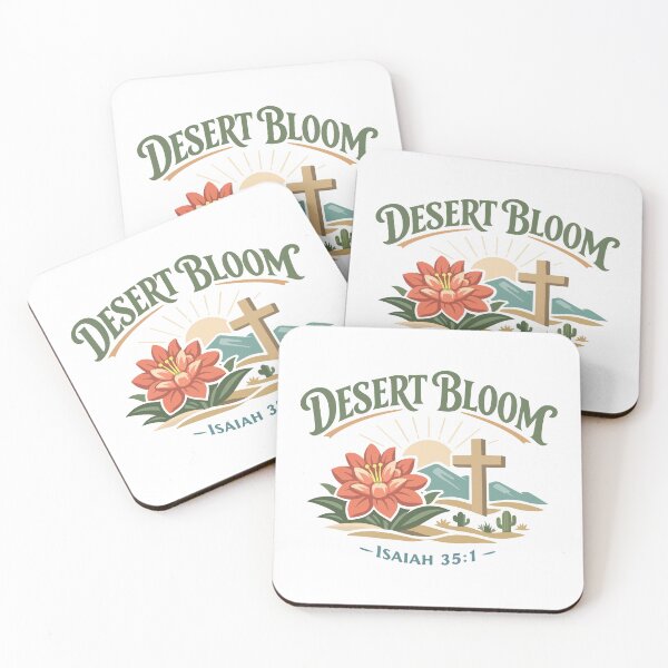 Item preview, Desert Bloom Christian Flower – Isaiah 35:1 Bible Verse Art designed and sold by stylishdzign.