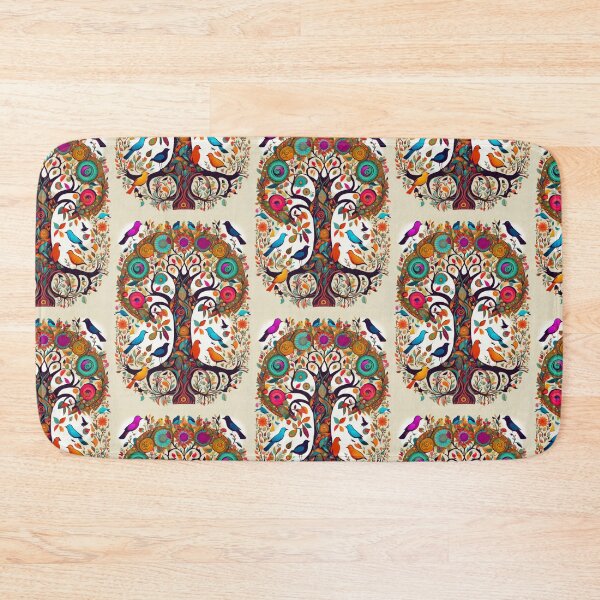 Item preview, Folk Art Tree of Life Birds and Botanical Patterns designed and sold by pinkal.