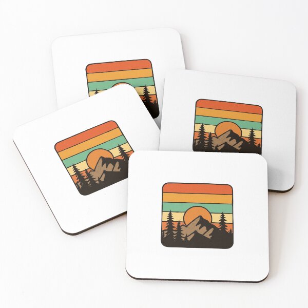 Item preview, Retro Vintage Sunset Mountain Badge Vector Illustration designed and sold by Mount03.