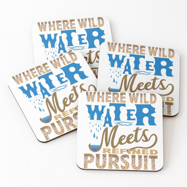 Item preview, Brown Trout text illustration "Where Wild Water Meets Refined Pursuit". designed and sold by Art-Horizon.