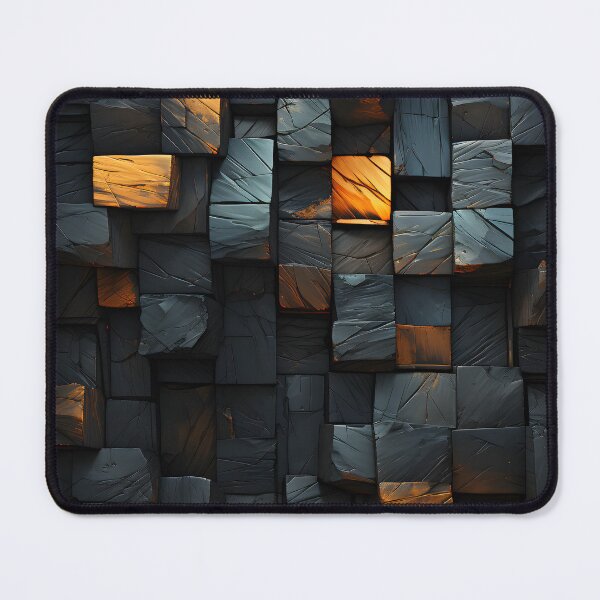 Item preview, Dark Geometric Stone Mosaic – Black Industrial Abstract designed and sold by GutyzDesignsES.