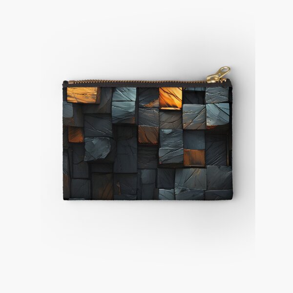 Item preview, Dark Geometric Stone Mosaic – Black Industrial Abstract designed and sold by GutyzDesignsES.