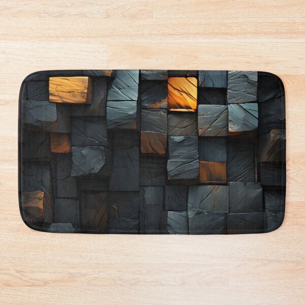 Item preview, Dark Geometric Stone Mosaic – Black Industrial Abstract designed and sold by GutyzDesignsES.