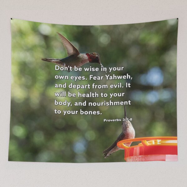 Item preview, Proverbs 3:7-8 Depart from Evil - Humminbirds Photograph designed and sold by InsprtnlArtbyDP.