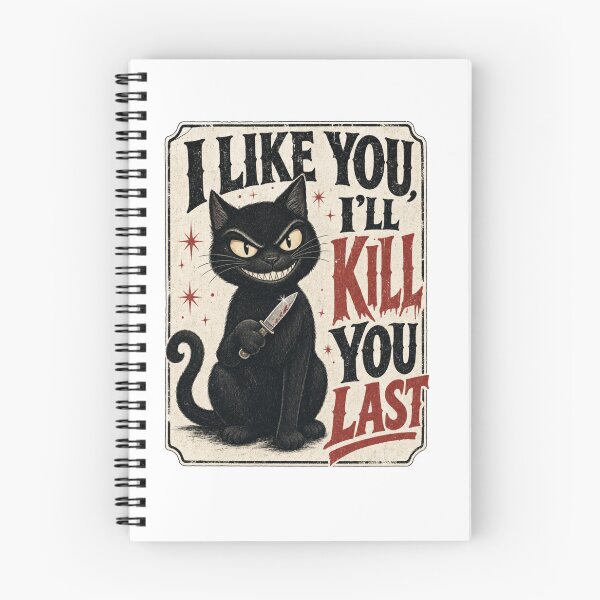 Item preview, I'll Kill You Last Black Cat Shirt – Funny Dark Humor Cat Lover Gift designed and sold by Ashley critters.