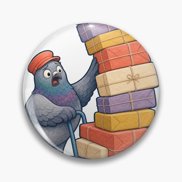 Item preview, Carrier Pigeon Wobbly Parcel Cart designed and sold by GoverArt.
