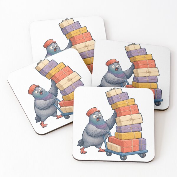 Item preview, Carrier Pigeon Wobbly Parcel Cart designed and sold by GoverArt.