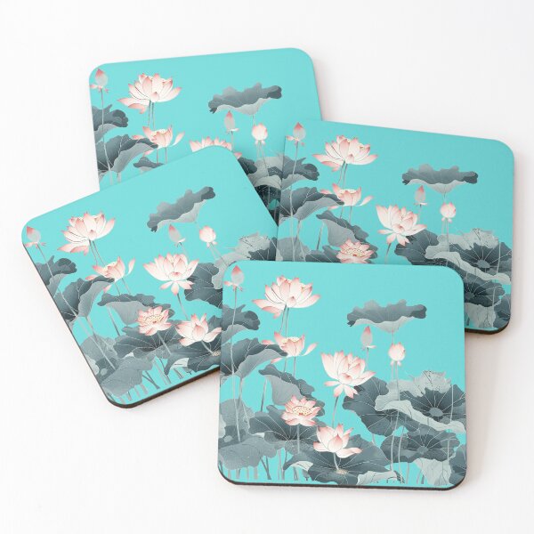 Item preview, Watercolor painting of lotus flowers over water designed and sold by Tana&tanuc.