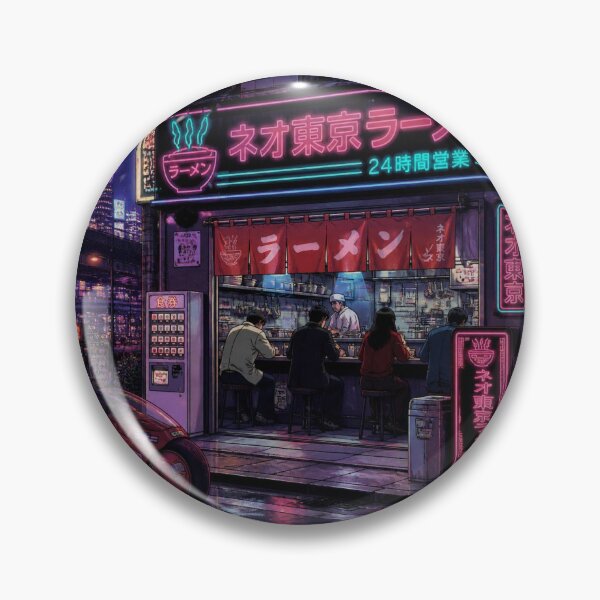 Item preview, Cyberpunk Neon Ramen Shop Tokyo Synthwave designed and sold by TicoInk.