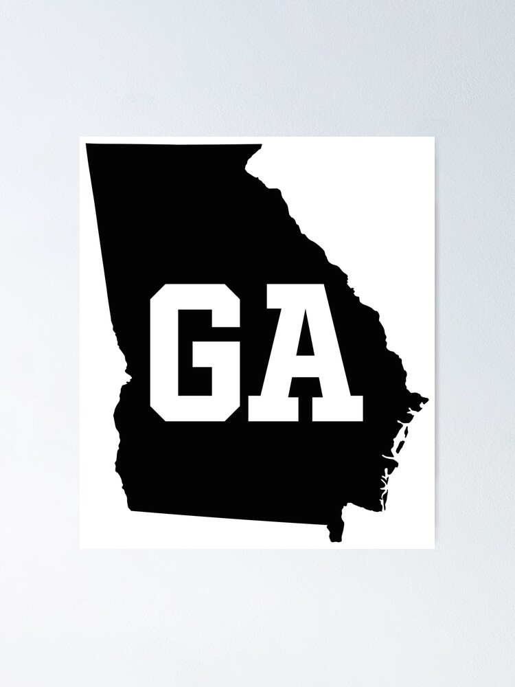 Map of Georgia State Outline White Distressed Paint on Reclaimed