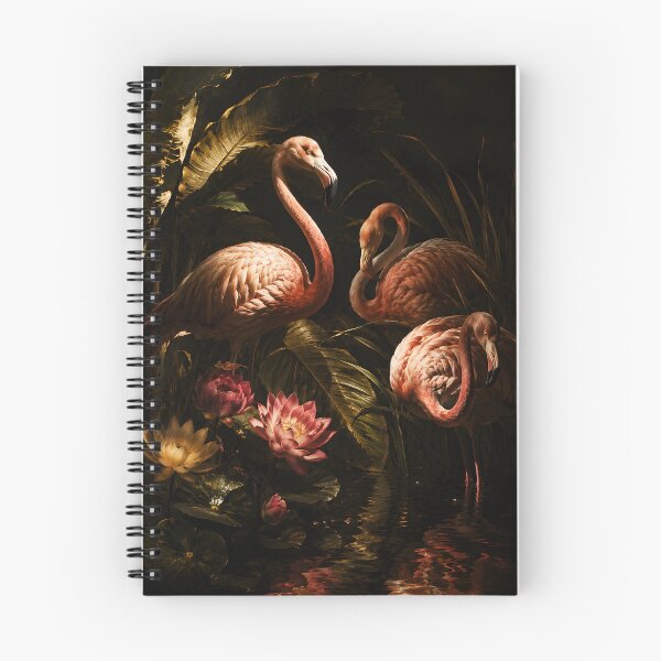 Item preview, Dark Tropical Flamingos – Exotic Jungle and Lotus Garden designed and sold by GutyzDesignsES.