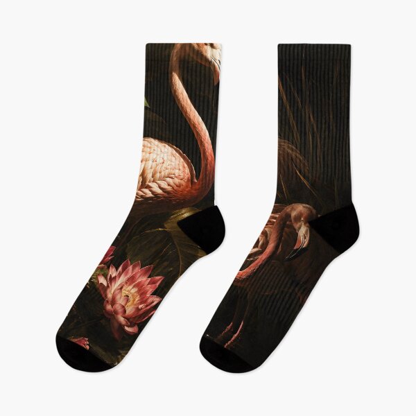 Item preview, Dark Tropical Flamingos – Exotic Jungle and Lotus Garden designed and sold by GutyzDesignsES.