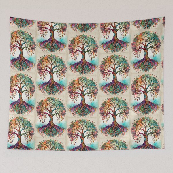 Item preview, Psychedelic Tree of Life Spiral Swirl Watercolor Style designed and sold by pinkal.