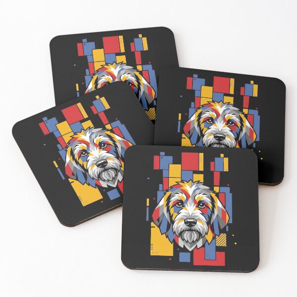 Item preview, Funny Petit Basset Griffon Vendeen Colorful Blocks Geometric Art Mom Dad Kids designed and sold by FurryHavenPH.
