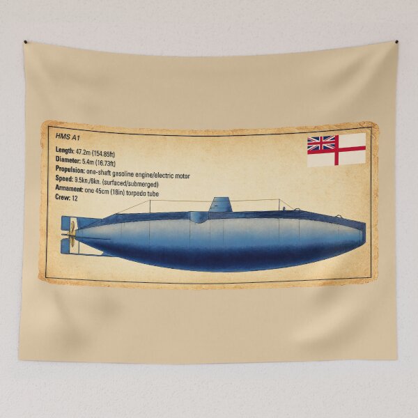 Item preview, HMS A1 First British-Designed Submarine Diagram designed and sold by MilitaryMart.