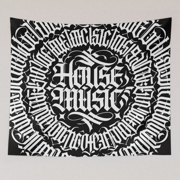 Item preview, House Music Gothic Typography Circle Design designed and sold by TipTop GFX.