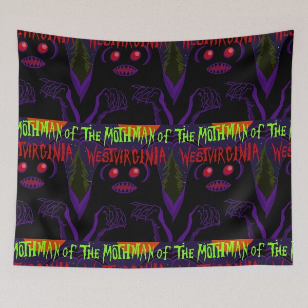 Item preview, The Mothman of West Virginia | Retro Horror Movie Poster | Original Cryptid Art designed and sold by Let There Be Art Studio.