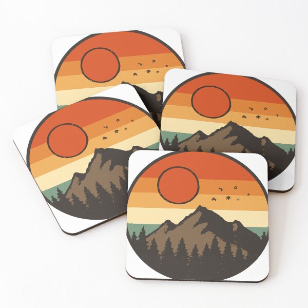 Item preview, Retro Vintage Sunset Mountain Circular Badge Vector Illustration designed and sold by Mount03.