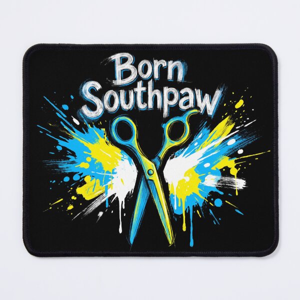 Item preview, Born Southpaw Left Handed Scissors Paint Splatter Hairstylist designed and sold by TeNovaStudio.